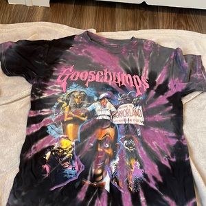 purple black and white goosebumps shirts